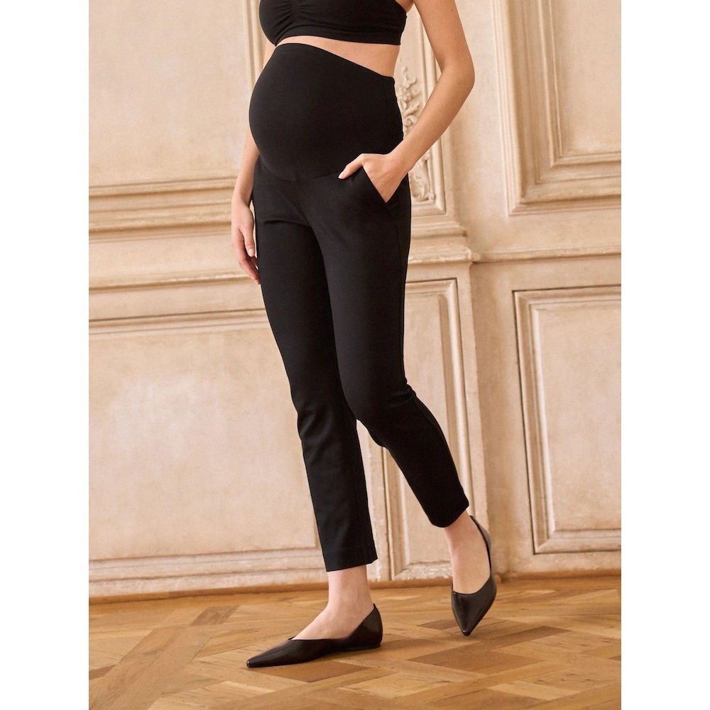 Seraphine Maternity Trousers The Work Edit Black Over Belly Petite Size 6